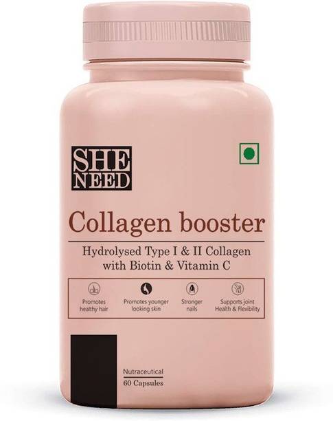 SheNeed Collagen Booster with Hydrolysed Collagen, Vegan for Men & Women – 60 Capsules