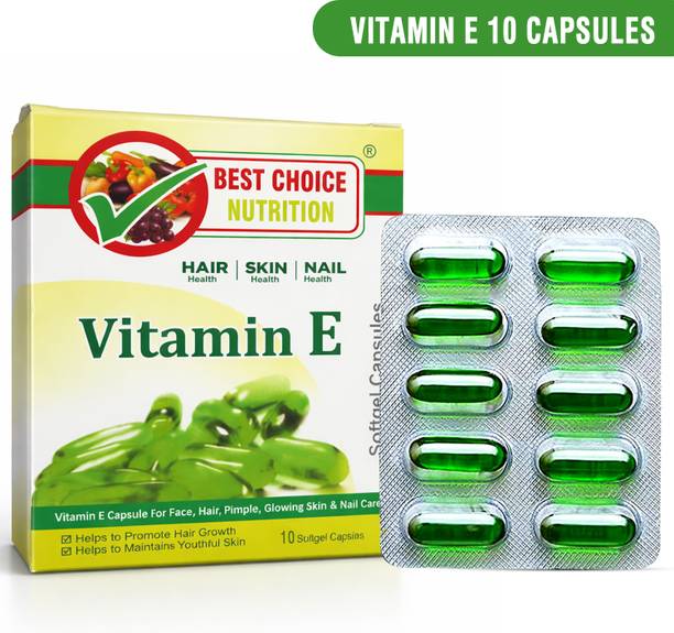 BEST CHOICE NUTRITION Vitamin E Softgel Capsules for Strong Healthy Hair & Radiant Glowing Skin