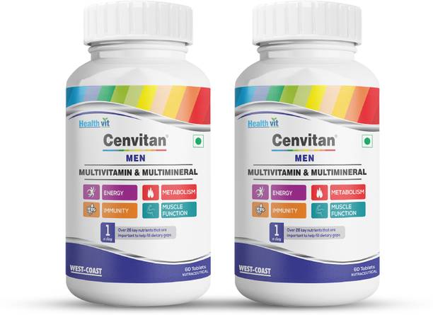 HealthVit Cenvitan Men Multivitamin & Multimineral for Immunity - 60 Tablets (Pack of 2)