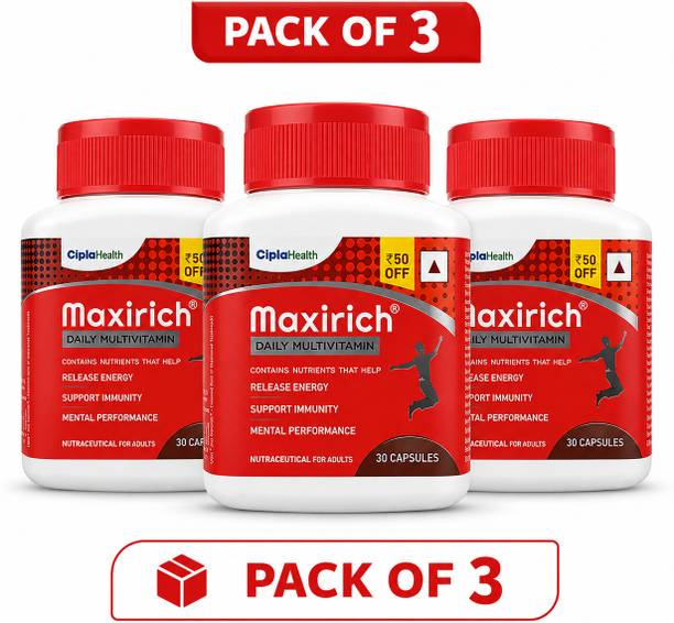 Maxirich CIPLA MULTIVITAMIN CAPSULES JAR(3X30) PACK OF 3