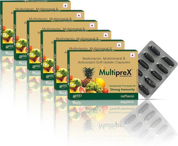 Multiprex Multivitamin & Multimineral Capsules Boost Overall Wellness-Pack of 06
