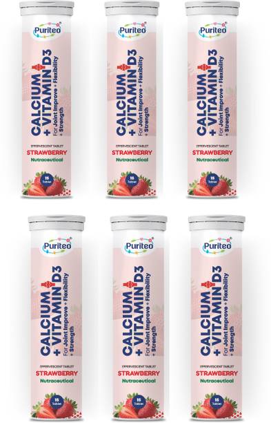 puriteo CALCIUM + VITAMIN D3 EFFERVESCENT STRAWBERRY _06
