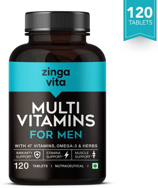 Zingavita Multivitamin Tablets for Men With Vitamins, Omega-3 & Herbs to Enhance Energy