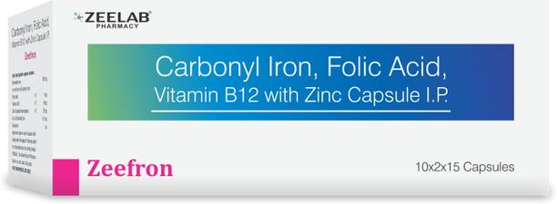 zeelab Zeefron Multivitamin Capsule | Iron, Folic Acid, Vitamin B12 and Zinc Supplement