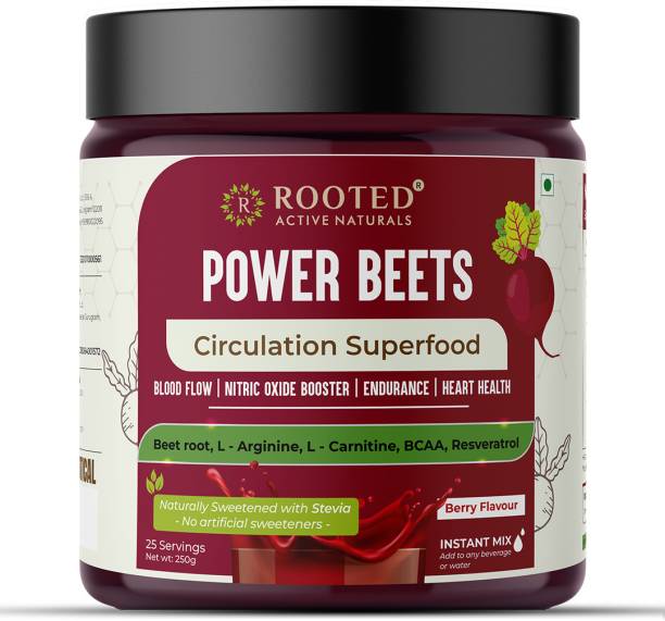 ROOTED Power Beets – Beet Root Powder Tasty Berry Flavor Superfood Drink Mix 250 gm