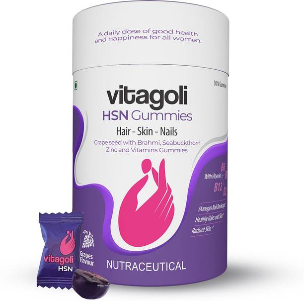 vitagoli 10000 mcg Biotin Gummies for Women |Hair, Skin & Nails |Sugar-Free|Vitamins|Zinc