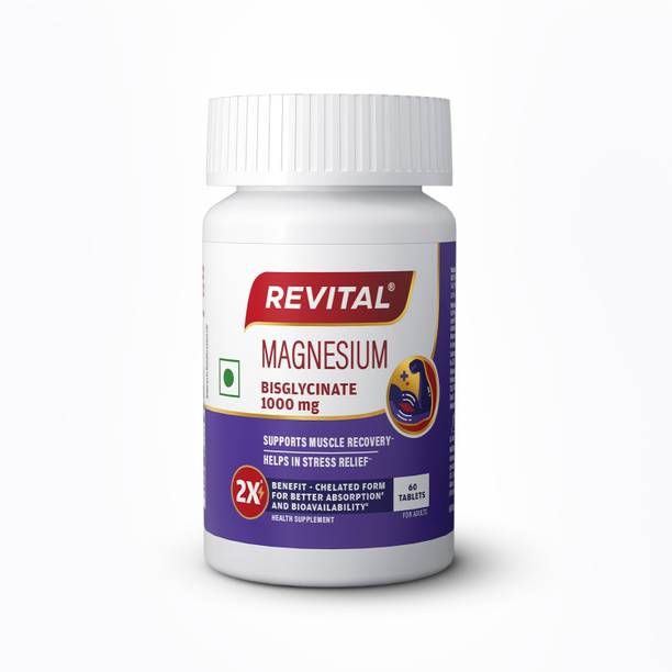 Revital Magnesium Bisglycinate Chelated form 1000 mgMuscle Recovery & Stress Balance