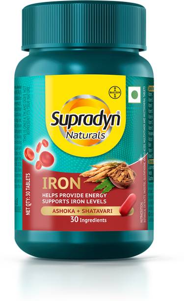 Supradyn Naturals Iron with 3X Iron, Shatavari, Zinc, Vitamin C, Folic Acid, 30 nutrients