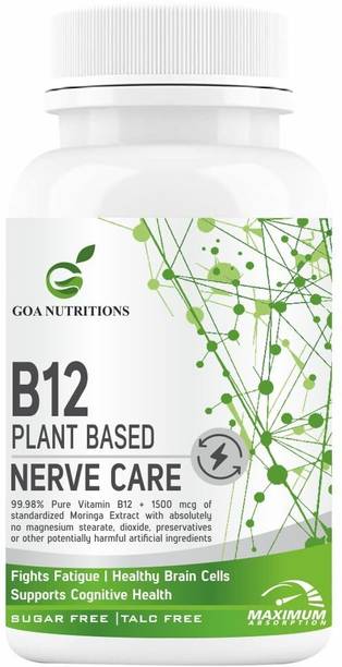 GOA NUTRITIONS Vitamin B12 Supplements For Men And Women, Brain And Nerve Support -60