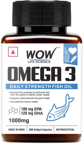 WOW Life Science Omega 3 1000 mg EPA + DHA Enriched