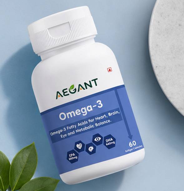 AEGANT Omega-3 Fish Oil 1000 mg Softgel Capsules (60 Softgels)