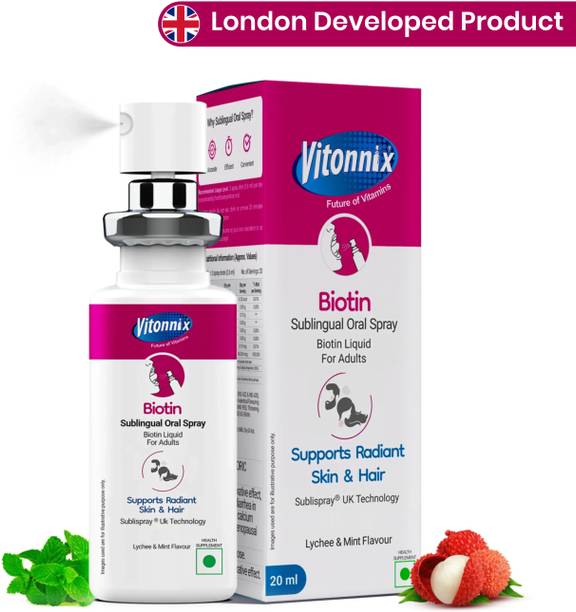 Vitonnix Biotin Sublingual Oral Spray Supplement | 9x Better Supports Hair Growth