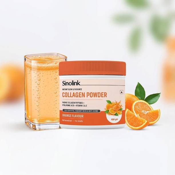 Sinolink Youthful Skin Marine Collagen Powder with Hyaluronic Acid - Orange Flavor