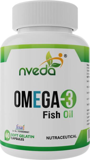 Nveda Omega 3 Supplements 60 Softgels ( 1000 mg Omega 3 , with 180 mg EPA & 120 mg DHA)