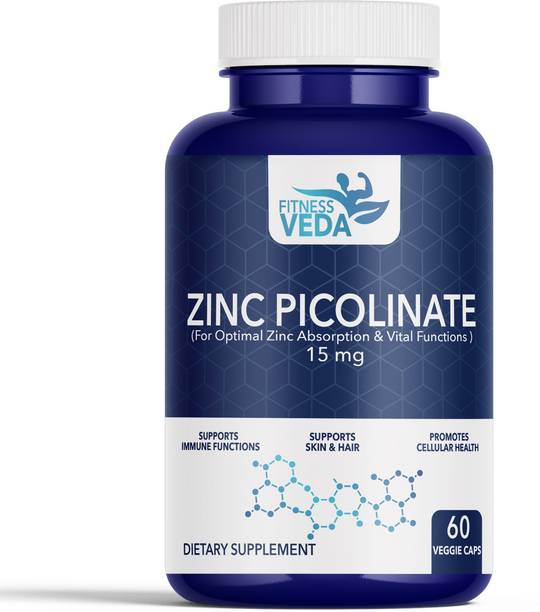 FITNESSVEDA Zinc Picolinate 15mg – High Absorption Zinc Supplement For Immune Support