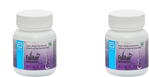 Follihair New By Abbott Helps Nourish & Strengthen Hair Follicles Bottle Pack (30 Tablets x 2)