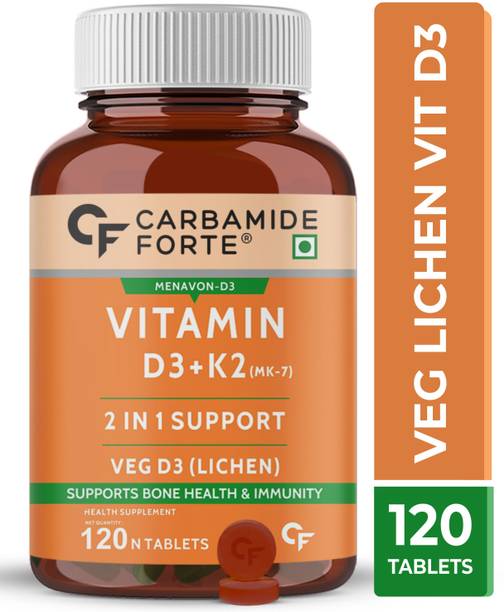 CARBAMIDE FORTE Vitamin D3 K2 MK7 | Plant Based Veg Vitamin D3 Tablets Lichen Source