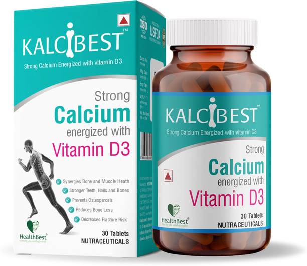 HealthBest KalciBest Calcium Supplement for Men & Women with Vitamin D3, Zinc & Magnesium
