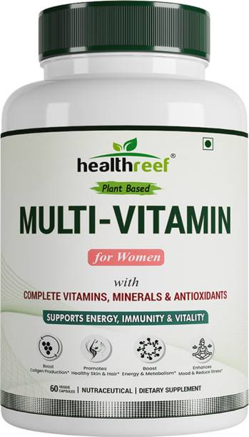 healthreef Plant-Based Multi-Vitamin for Women, Complete Vitamins, Minerals & Antioxidants