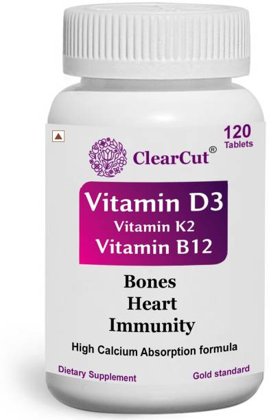 Clearcut Vitamin D3 Vitamin K2 Vitamin B12 Calcium Tablets 120