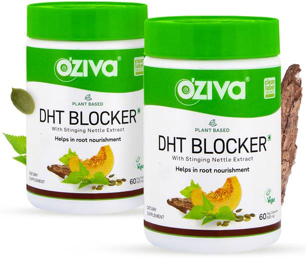 OZiva Plant Based DHT Blocker with Pine Bark for Hairfall Control Follicle Stimulation