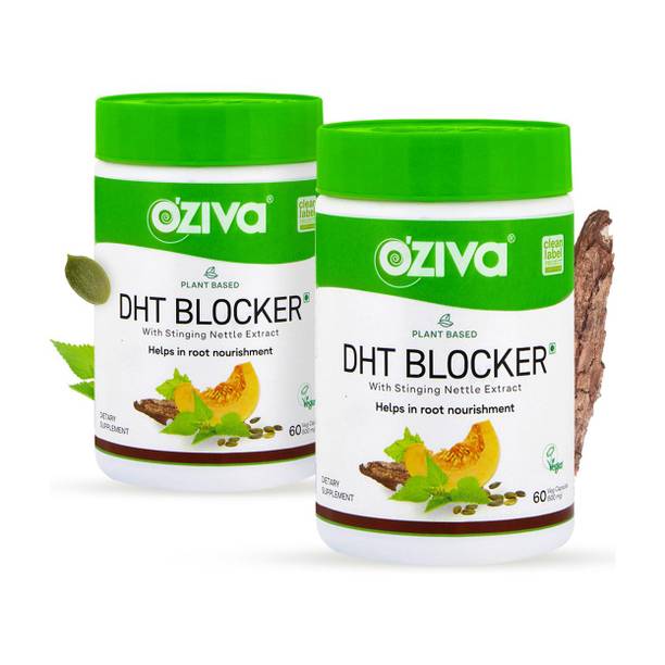 OZiva Plant Based DHT Blocker with Pine Bark for Hairfall Control Follicle Stimulation
