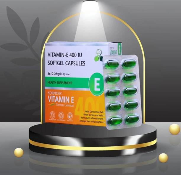 KORMESIC Vitamin E Hair Fall Nail & Glowing Skin Health Supplement 80 Capsule