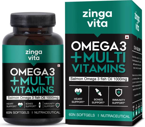 Zingavita Omega 3 Fish Oil + Multivitamin For Immunity Energy & Heart Health
