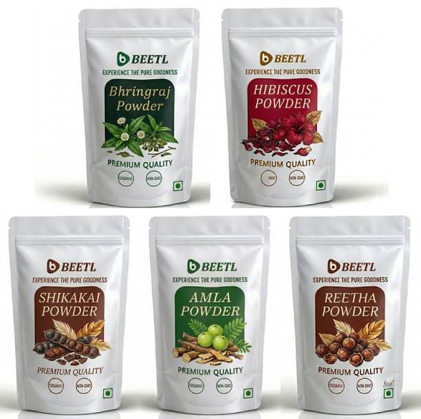 BEETL Hair Growth Powder- Pure Amla, Reetha, Shikakai, Bhringraj & Hibiscus