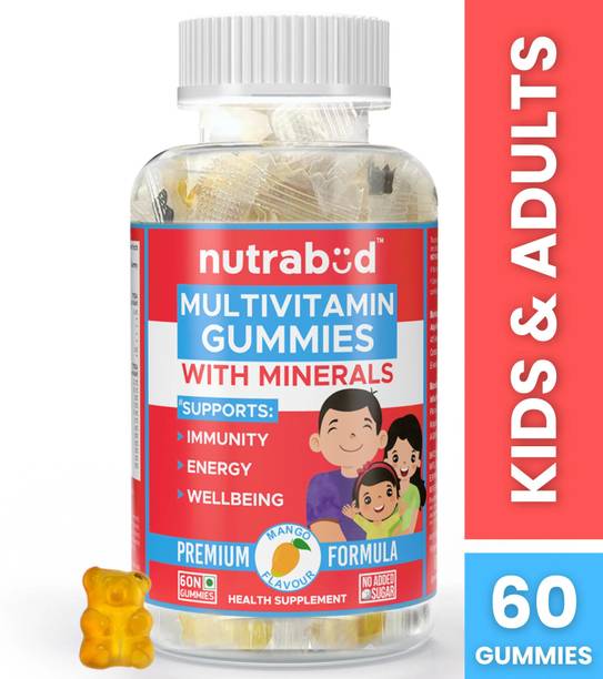 Nutrabud Multivitamin Gummies For Kids, Men & Women - No Added Sugar - Mango Flavor