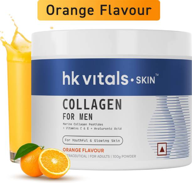 hk vitals Collagen for Men, Orange | Marine Collagen Peptides with Vitamin C, E