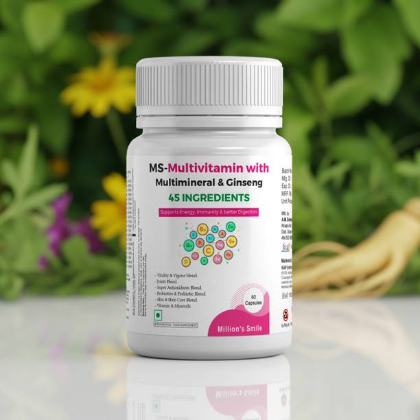 Millions Smile MS-Multivitamin with Multimineral & Ginseng Capsules – 60 Capsules
