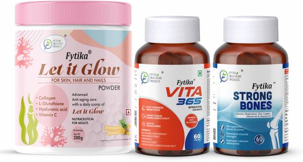 FYTIKA Let it Glow Pineapple-200G + Vita 365-60 Tabs + Strong bones-60 Tabs