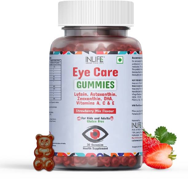 INLIFE Eye Care Supplement for Kids and Adults Lutein Zeaxanthin Gummies for Eye Health
