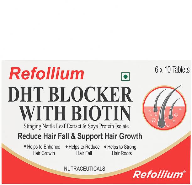 Refollium DHT Blockers With Biotin for Hair Regrowth & Reduce Hair Fall Hairfall Control