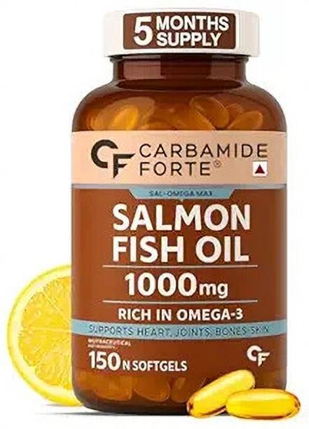 CARBAMIDE FORTE Salmon Fish Oil Omega 3 Capsules 1000 mg with EPA 180mg | Fish Oil Capsules