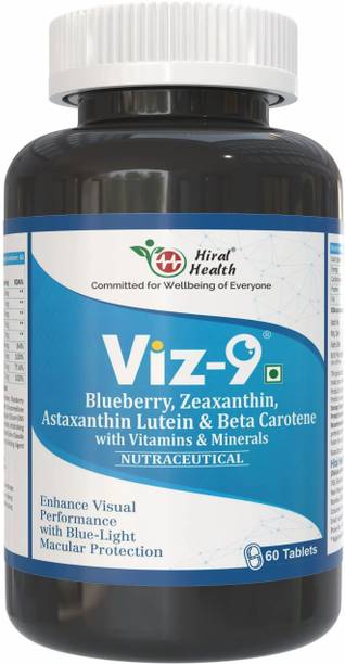 Hiral Health Viz-9 Tablets: Eye Supplement with Vitamin A, Lutein, Zeaxanthin Vision Care