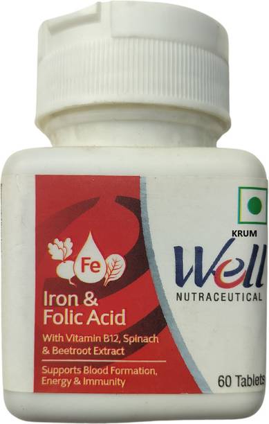 KRUM Well Iron & Folic Acid -supports blood formation, Energy & Immunity