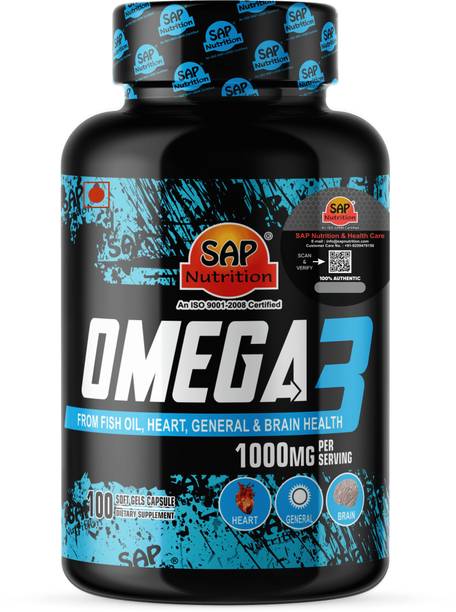 SAP Nutrition Omega 3 Fish Oil Capsules 1000mg Free Formula For Joint Support