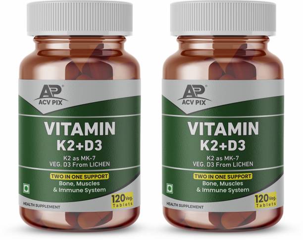 acv-pix VITAMIN-D3 K2 SUPPLEMENT | D3 FROM VEG LICHEN | K2 AS MK-7 | 120 VEG TAB