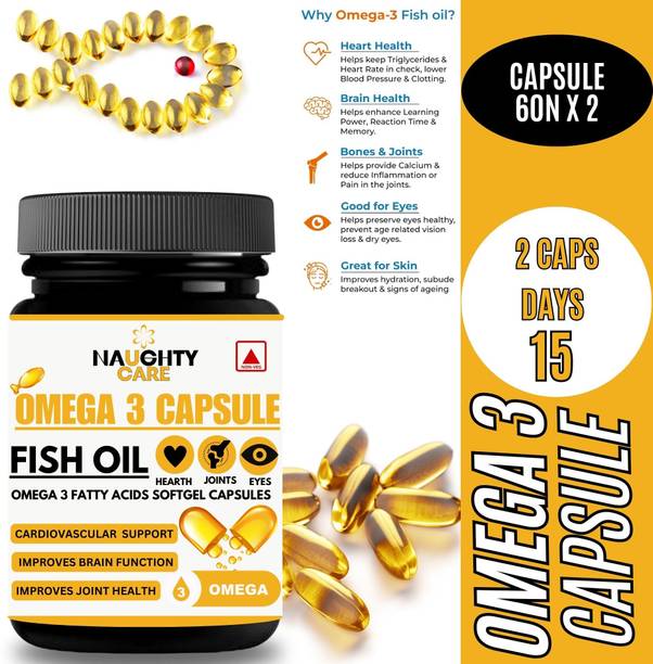 NaughtyCare OMEGA-3 FISH OIL CAPSULE For Heart, Brain, Joint, Muscle Support