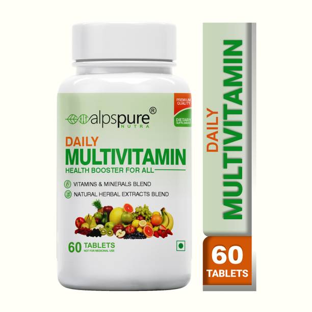 ALPSPURE Daily Multivitamin Tablets For Men & Women With Minerals, Vitamins & Herbal Ext-