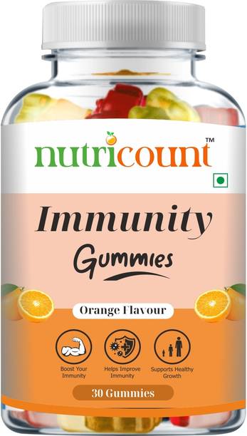 NUTRICOUNT Immunity Support, Elderberry Extract, Zinc, Vitamin C 30 Gummies