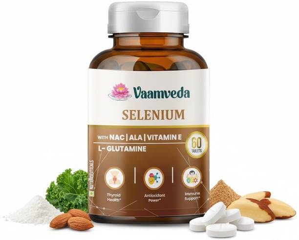 Vaamveda Selenium Supplement Tablets with NAC, ALA & L-Glutamine Antioxidant Support