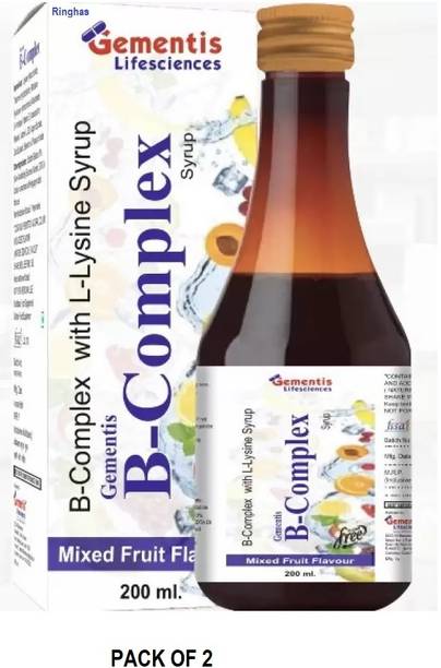 RINGHAS GEMENTIS B COMPLEX SUGAR FREE MIX FRUIT SYRUP PACK OF 2