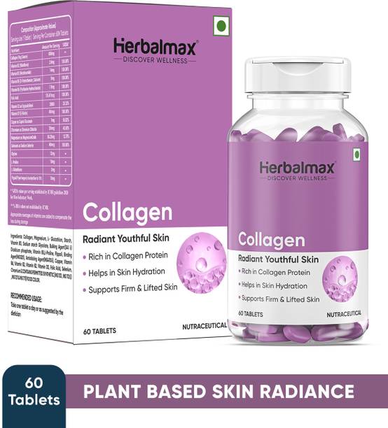 Herbal max Collagen For Radiant & Youthful Skin, Hair, Joints & Nails | Plant Based, 800mg