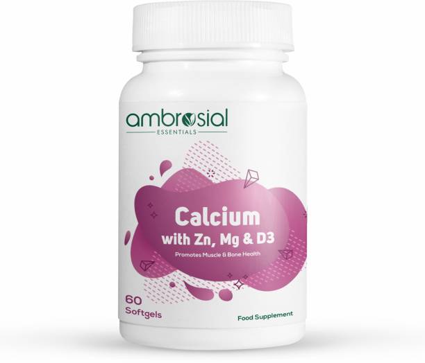 Ambrosial Calcium Magnesium Zinc &amp; Vitamin D3 High Potency Calcium Tablets