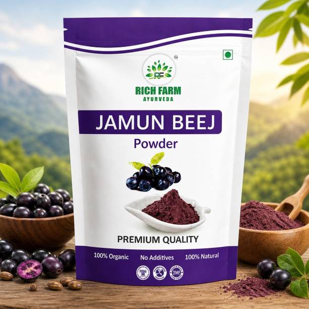 RICH FARM AYURVEDA Jamun Beej Powder 100g Pure Natural Herbal Powder for Daily Wellness