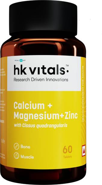 HEALTHKART HK Vitals Calcium Magnesium & Zinc Tablets with Vitamin D3, For Bone Health