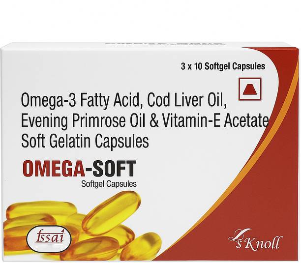 Knoll Omega-Soft omega-3, cod liver, Evening Primrose & Vitamin E Oil softgels